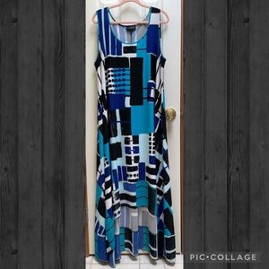 Lane Bryant Geo Print High-Low Flowy Dress - size 22/24